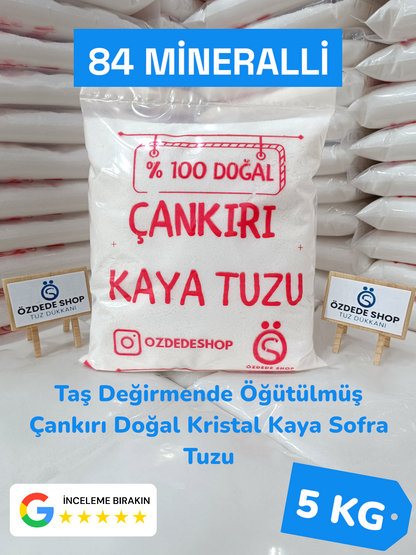 Taş Değirmende Öğütülmüş Çankırı Doğal Kaya Sofra Tuzu - 5 KG (Mavi Etiket)