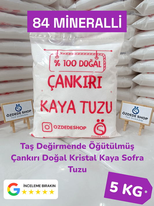 %100 Doğal Çankırı Kaya Tuzu – 5 KG (1 KG x 5 Paket) Mor Etiket