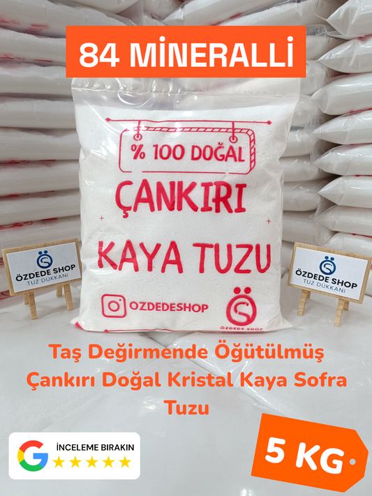 %100 Doğal Çankırı Kaya Tuzu – 5 KG (1 KG x 5 Paket)