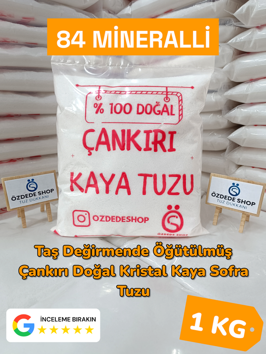 Çankırı Doğal Granül Kaya Tuzu 1 Kg  Yemeklerde, Turşu ve Salamurada (Turuncu Etiket)