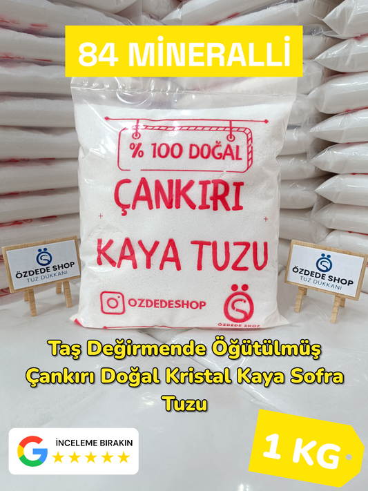 Çankırı Doğal Granül Kaya Tuzu 1 Kg  Yemeklerde, Turşu ve Salamurada (Sarı Etiket)